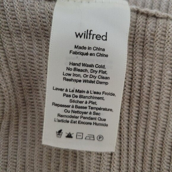 Aritzia Wilfred sz M-L Campanule Silk Cashmere Cotton Sweater Dress Grey Beige - Picture 7 of 15